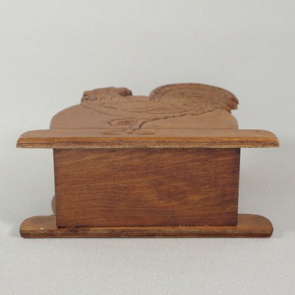 Vintage Wooden Rooster Napkin Holder Chicken Farmhouse Country Kitchen Mail - Picture 4 of 4